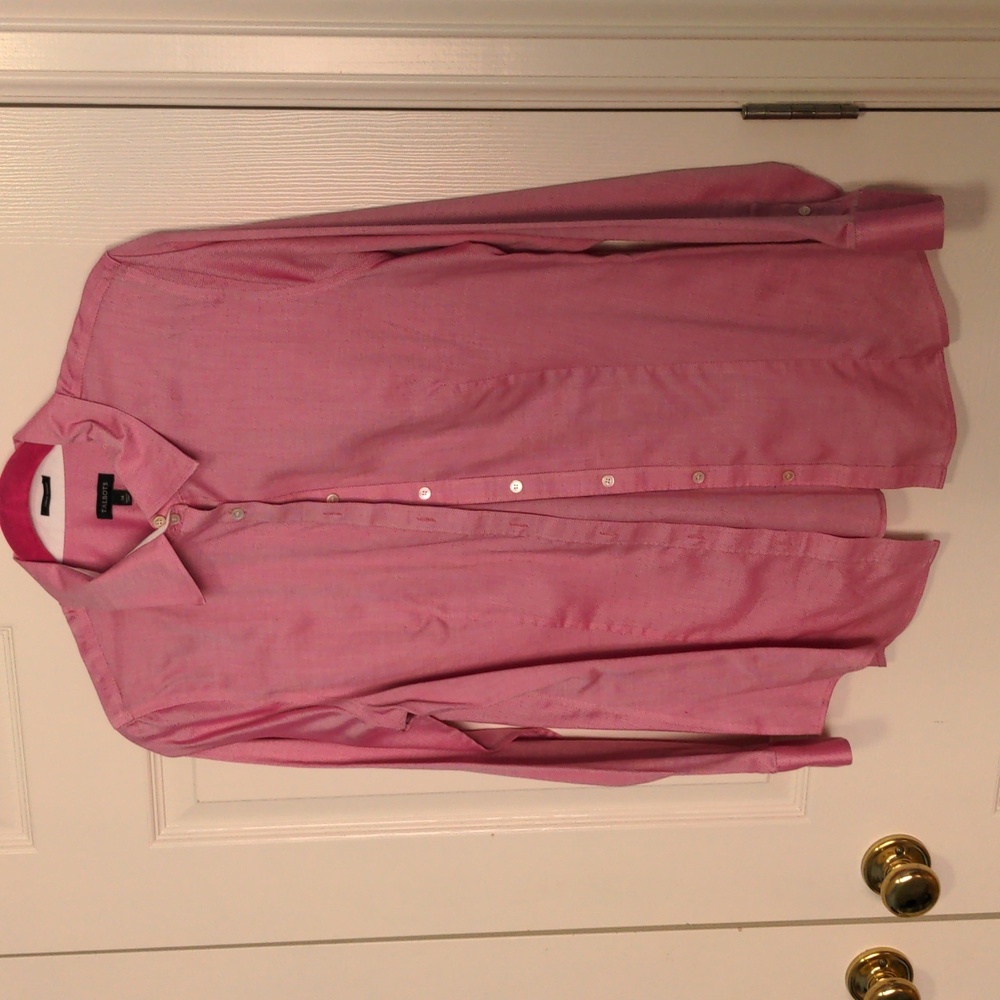 Talbot's Pink Button Down  Long Sleeve Shirt By Talbots, Size 14, EUC